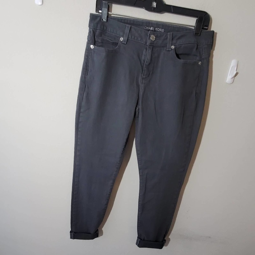 Michael Kors skinny high rise rolled cuff jeans 4